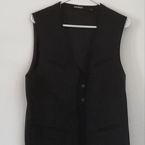Express Black suite vest with pockets M